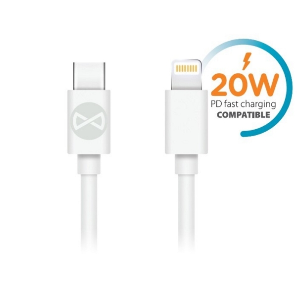 Forever Καλώδιο Type C σε Lightning 3A 1m Λευκό GSM106368