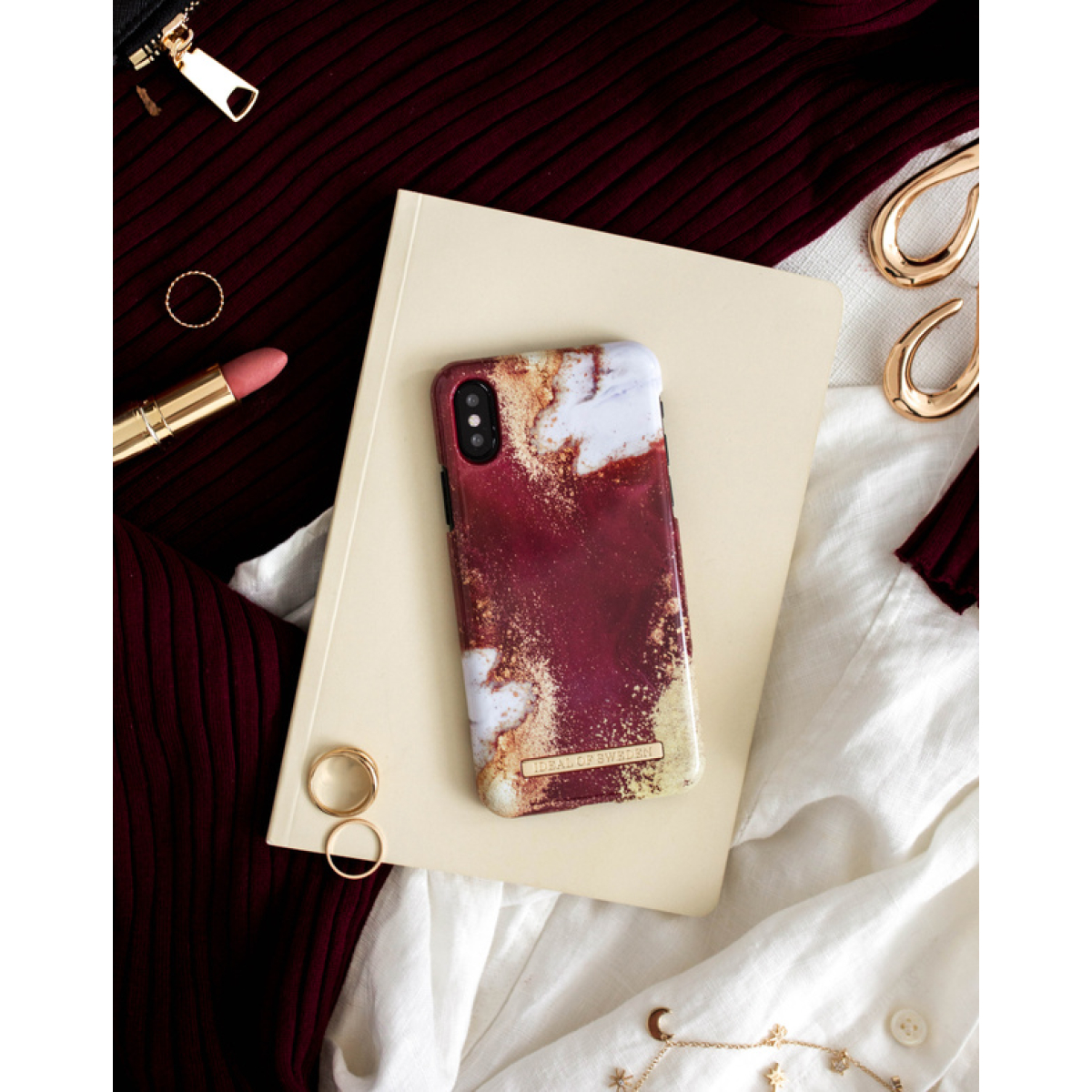 IDEAL OF SWEDEN Θήκη Fashion iPhone 11 PRO MAX Golden Burgundy Marble IDFCAW19-I1965-149 - Image 4