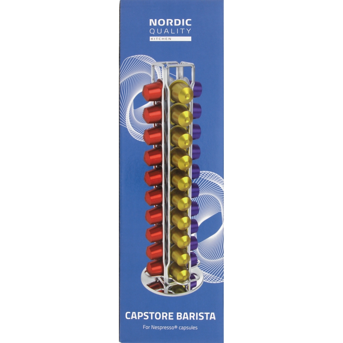 Nordic Quality Μεταλλικό Stand Περιστρεφόμενο για 40 Κάψουλες Nespresso CapStore Barista 11,2x11,2x37cm 352840 - Image 4