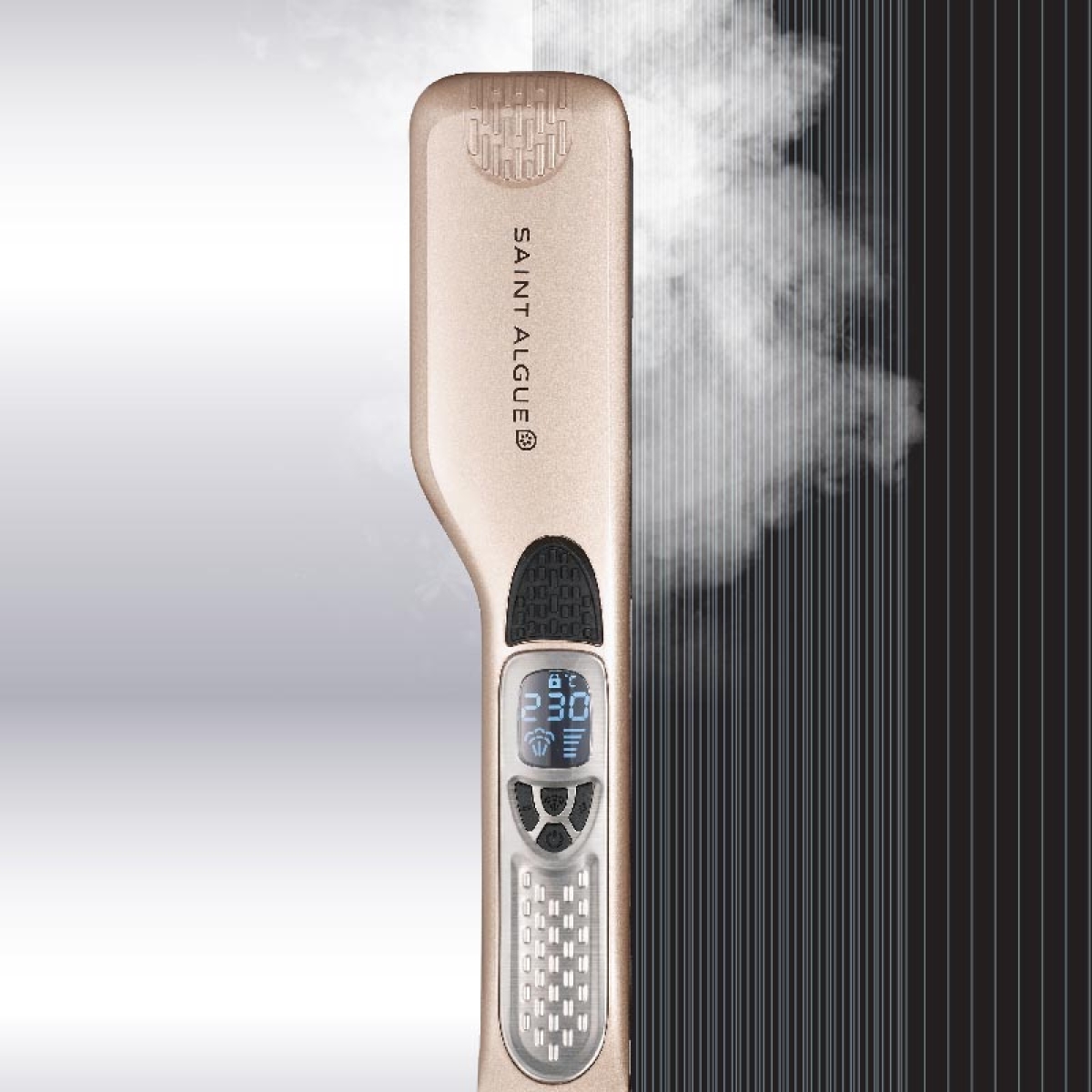 SAINT ALGUE Demeliss Titanium Πρέσα Μαλλιών Ατμού 250W με Κεραμικές Πλάκες Χρυσή - Image 3
