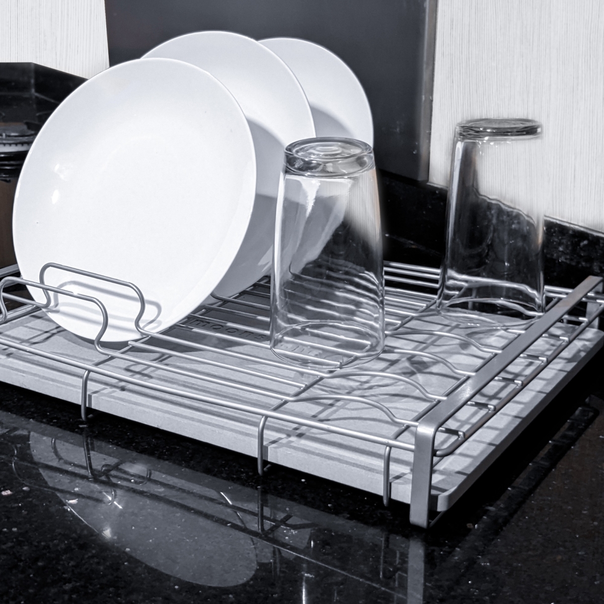 Moonstone Στεγνωτήρας Νεροχύτη από Διατομίτη ILUKA 8x30x39.5cm Γκρι/Ασημί MOO-EGOUT-ILUKA-SIL - Image 3