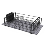 Moonstone Στεγνωτήρας Νεροχύτη από Διατομίτη FRAMMA 14x29x60cm Σκούρο Γκρι/Μαύρο MOO-EGOUT-FRAMMA-BK
