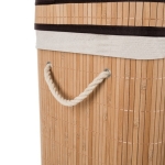 Καλάθι Απλύτων Bamboo με Καπάκι 60x54x35cm 2 Διαμερισμάτων Καφέ 00024269 - Image 2