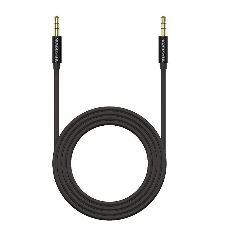 Baykron Καλώδιο Ήχου 3.5mm male - 3.5mm Stereo 24 Gold Plated 1.5m BKR-SL-J2J-BLK1.5