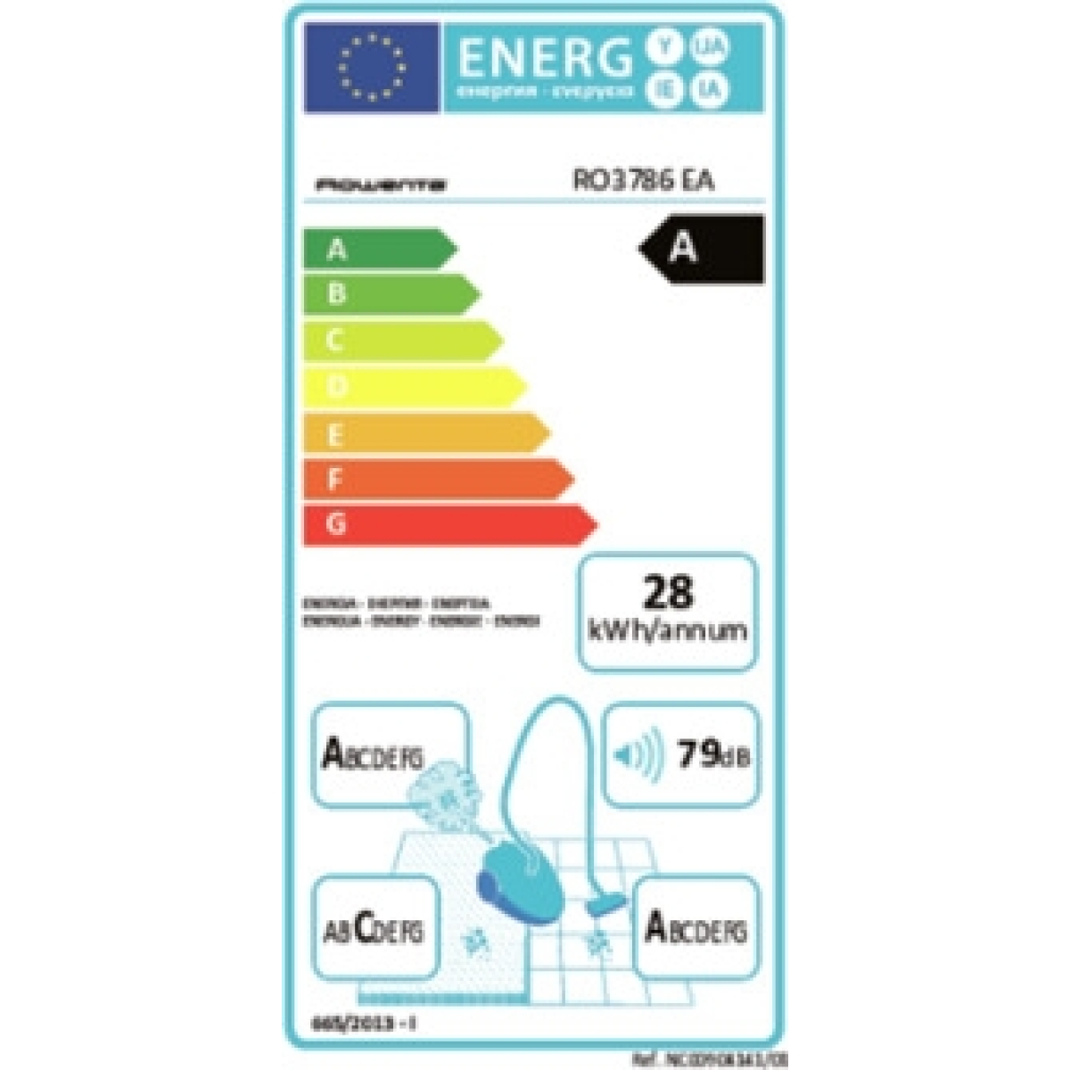 Rowenta Ηλεκτρική Σκούπα 750W με Κάδο 1.5lt Γκρι RO3786EA - Image 4
