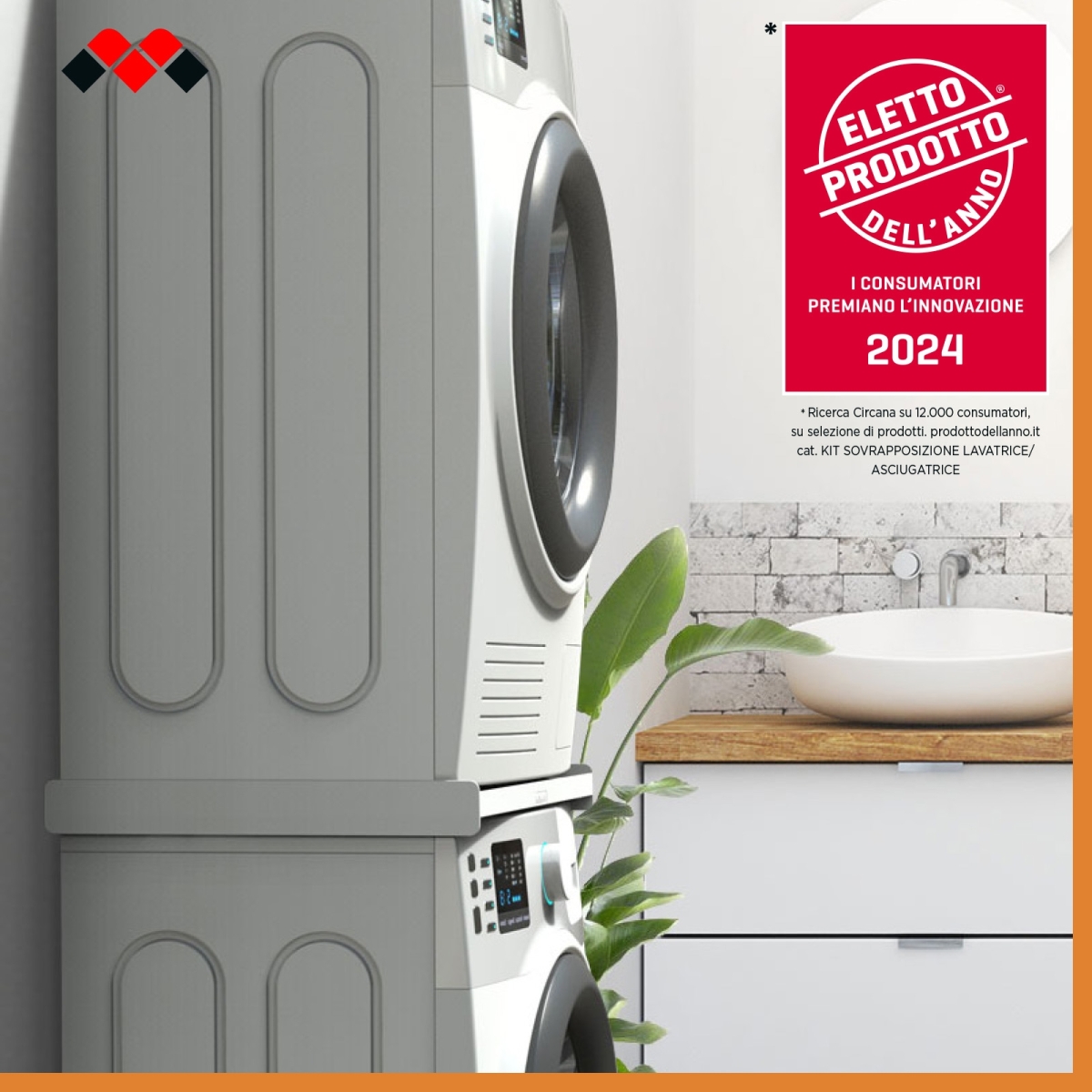 Meliconi TORRE SLIM L45 Συνδετικό Πλυντηρίου/Στεγνωτηρίου 60x43,5εκ από Πλαστικό 656116 - Image 3