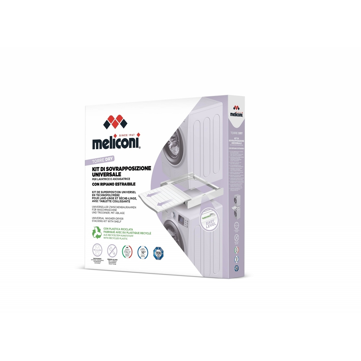 Meliconi TORRE DRY Συνδετικό Πλυντηρίου/Στεγνωτηρίου 60x55εκ από Πλαστικό με Επεκτεινόμενο Ράφι 656133 - Image 3