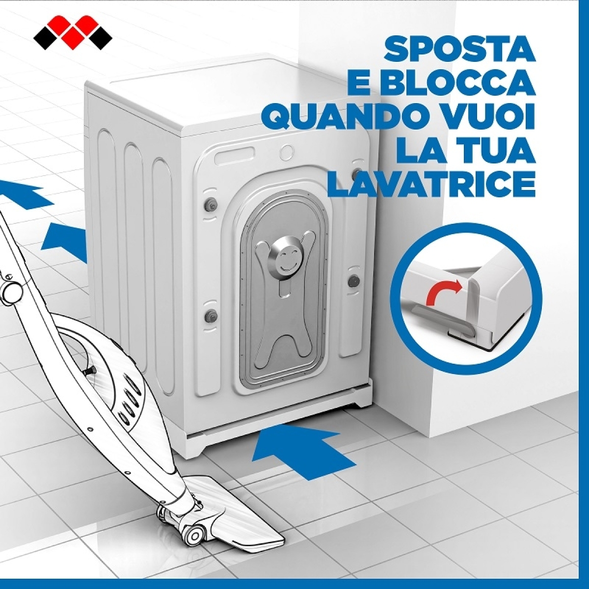 Meliconi BASE WASH EVO Βάση Πλυντηρίου/Στεγνωτηρίου με Ρόδες 656146 - Image 3