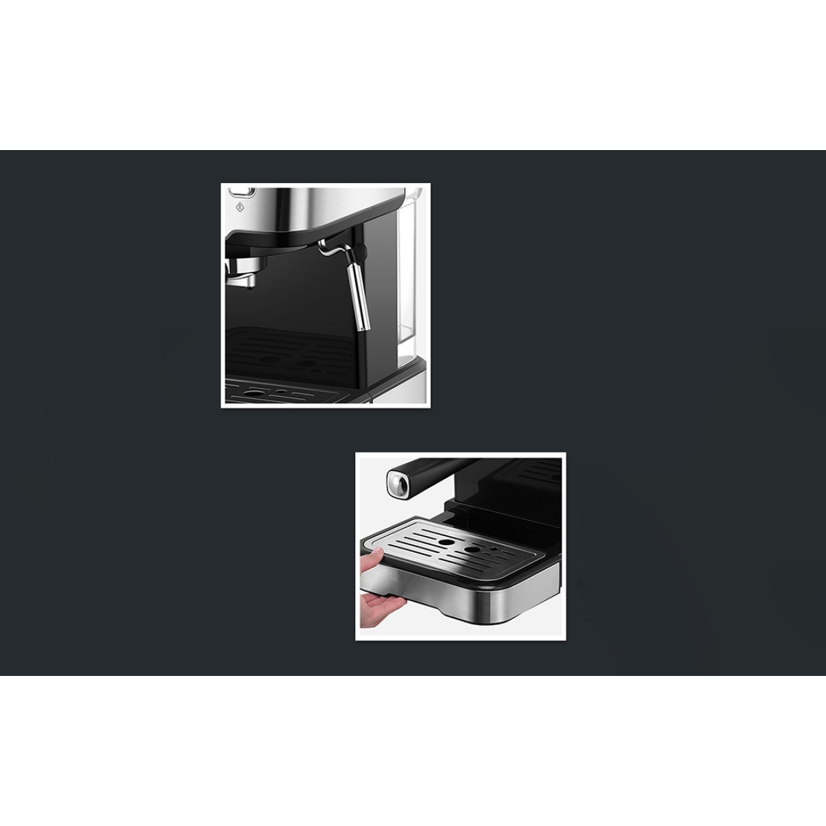 HiBrew Μηχανή Espresso Ημιαυτόματη για Αλεσμένο Καφέ 1050W 20 bar Ασημί H5 - Image 2