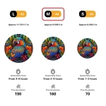 Quordlepuzzles Ξύλινο Puzzle Παπαγάλος Πολύχρωμος MEDIUM 21x21cm 160 Κομμάτια X006-M(C) - Image 3