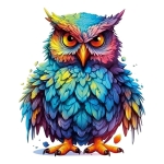 Quordlepuzzles Ξύλινο Puzzle Κουκουβάγια με Πολύχρωμα Φτερά LARGE 45x45cm 170-210 Κομμάτια T976-L(C)