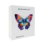 Quordlepuzzles Ξύλινο Puzzle Πεταλούδα Πολύχρωμη Rainbow LARGE 45x45cm 170-210 Κομμάτια T988-L(C) - Image 2