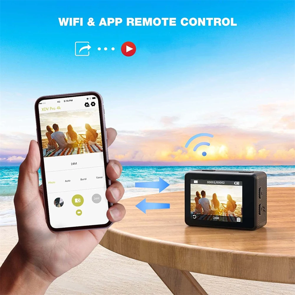 Action Κάμερα 4K Ultra HD Αδιάβροχη με Οθόνη 2" και Wi-Fi Q60AR