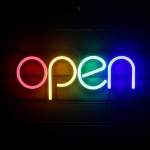 Αδιάβροχη Neon Led Φωτιζόμενη Διαφημιστική Πινακίδα OPEN 40x15 - 220V με Αλυσίδα, Πολύχρωμο