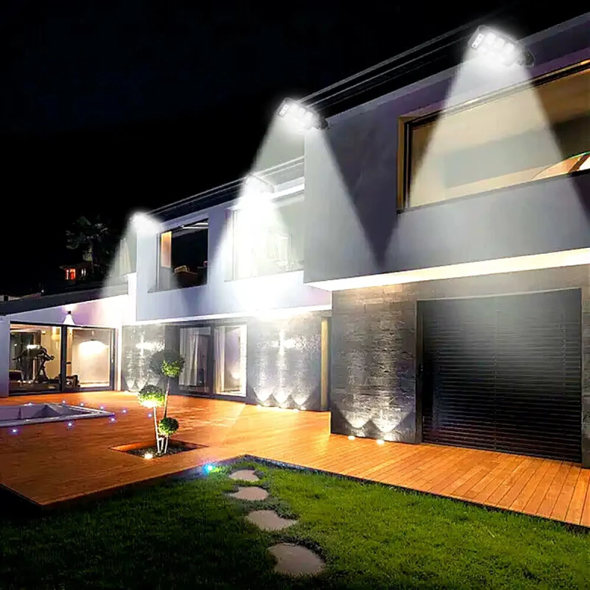 Αδιάβροχο Ηλιακό Φωτιστικό Δρόμου 54 LED COB Με Ανιχνευτή Κίνησης Και 3 Λειτουργίες Φωτισμού