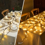 Αναρριχώμενα Διακοσμητικά Κλαδιά με 72 LED και Τηλεχειριστήριο Θερμoύ Φωτισμού