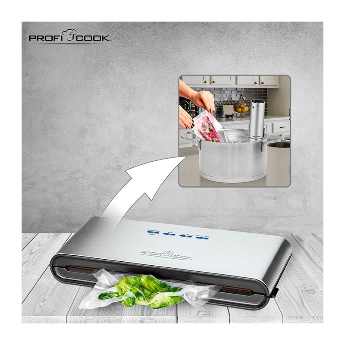 Profi Cook Συσκευή Vacuum με Μέγιστο Μήκος Σφραγίσματος 300mm PC-VK1080 - Image 4