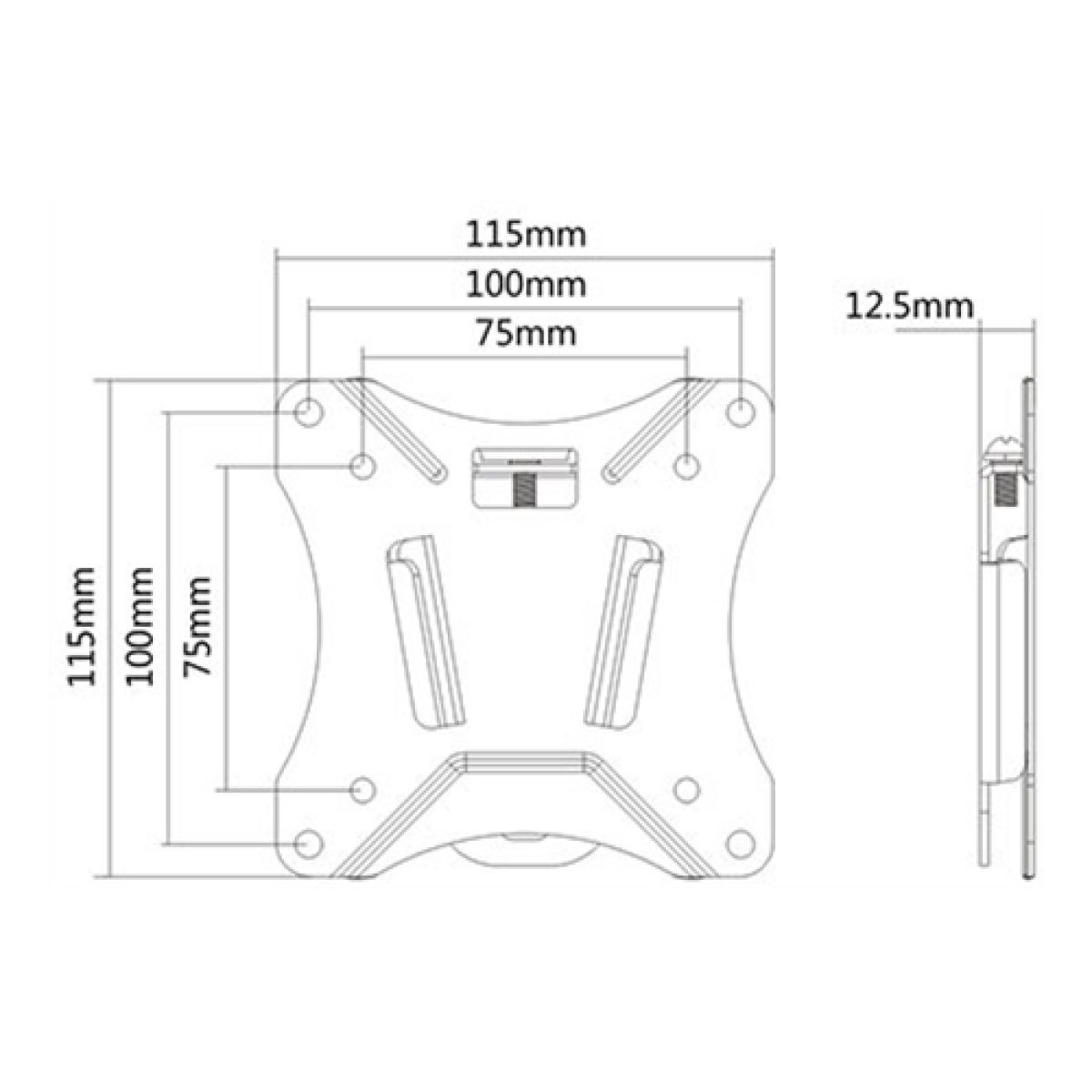 Deltaco Office Βάση TV για Οθόνες 13"-27" 25kg, 75x75-100x100 Σταθερή ARM-0100 - Image 2