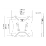 Deltaco Office Βάση TV για Οθόνες 13"-27" 25kg, 75x75-100x100 Σταθερή ARM-0100 - Image 2