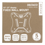Deltaco Office Βάση TV για Οθόνες 13"-27" 25kg, 75x75-100x100 Σταθερή ARM-0100 - Image 3