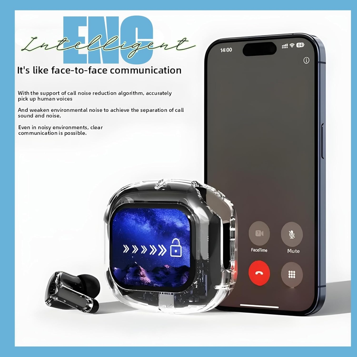 Ασύρματα Ακουστικά Bluetooth 5.4 Με Οθόνη Αφής & Ενεργή Ακύρωση Θορύβου Air Max