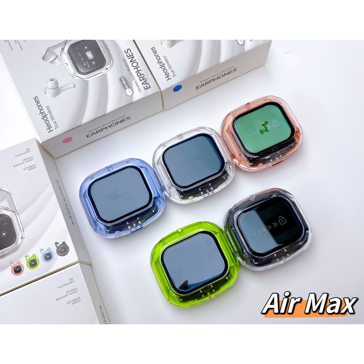 Ασύρματα Ακουστικά Bluetooth 5.4 Με Οθόνη Αφής & Ενεργή Ακύρωση Θορύβου Air Max