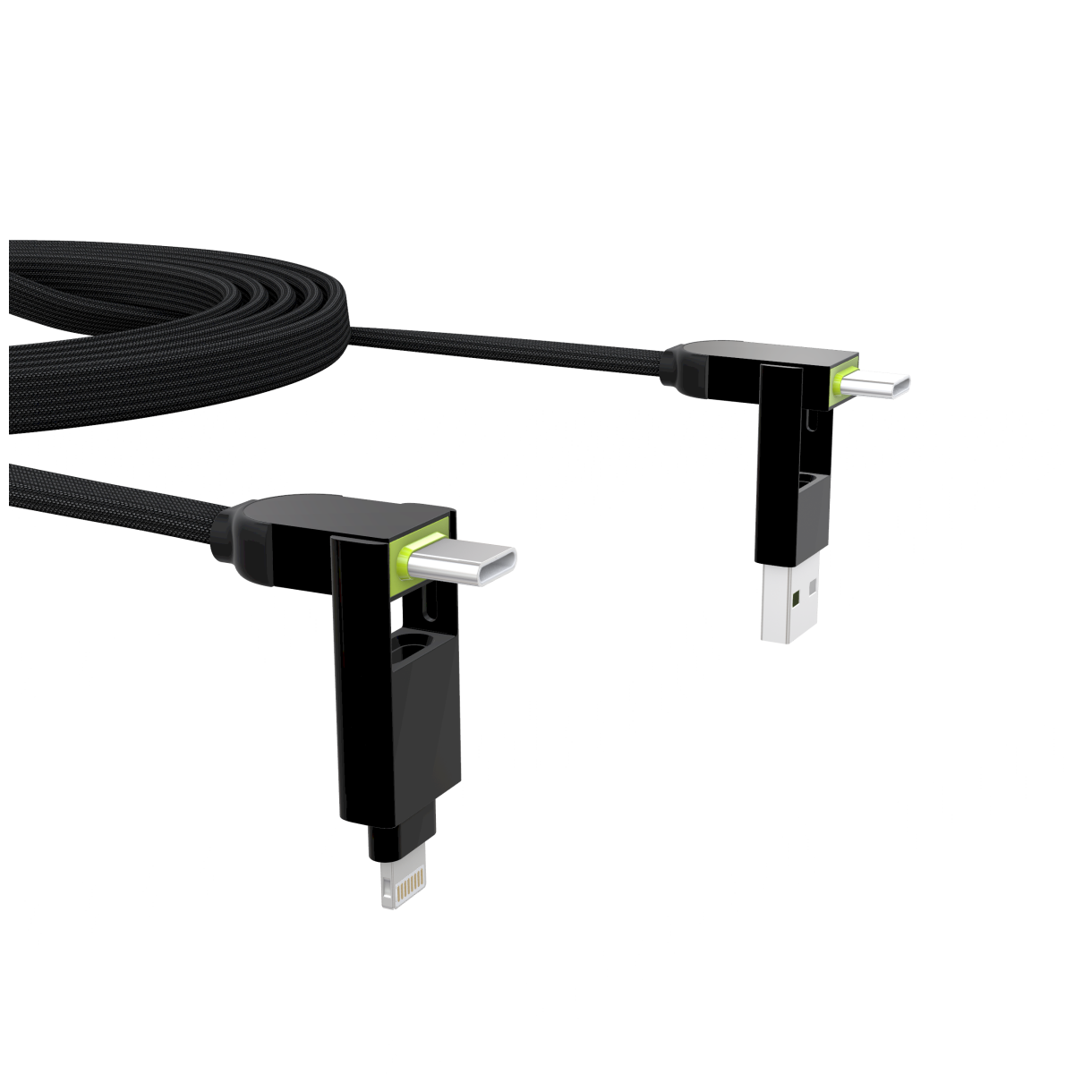 Rolling Square Καλώδιο Φόρτισης 6in1 inCharge XL USB-A Type C Micro USB Lightning 100W 2m Μαύρο XLM01R - Image 2