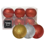 Μπάλα Glitter 6τεμ ø6cm Xmasfest 1131714