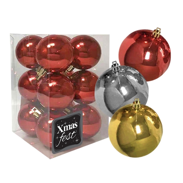 Μπάλα Γυαλιστερή 12τεμ ø4cm Xmasfest 1131709