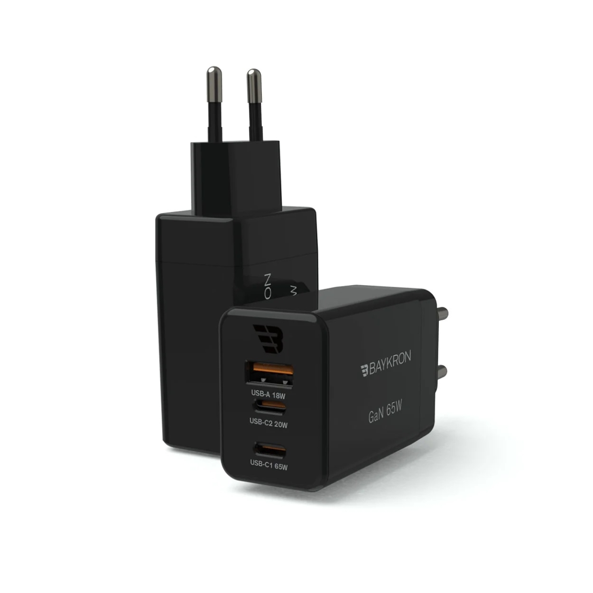 Baykron Φορτιστής Premium Wall Charger EU, USB-A, Type-C 65W GaN Μαύρος BA-WC-003 - Image 4