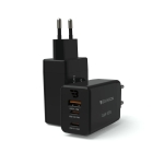 Baykron Φορτιστής Premium Wall Charger EU, USB-A, Type-C 65W GaN Μαύρος BA-WC-003 - Image 4