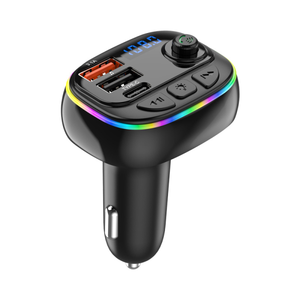 Bluetooth FM Transmitter Αυτοκινήτου Με Οθόνη LED Και RGΒ Φωτισμό C23