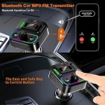 Bluetooth FM Transmitter Αυτοκινήτου Με Οθόνη LED Και RGΒ Φωτισμό P23 - Image 2