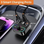 Bluetooth FM Transmitter Αυτοκινήτου Με Οθόνη LED Και RGΒ Φωτισμό P23 - Image 3