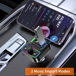 Bluetooth FM Transmitter Αυτοκινήτου Με Οθόνη LED Και RGΒ Φωτισμό P23 - Image 4