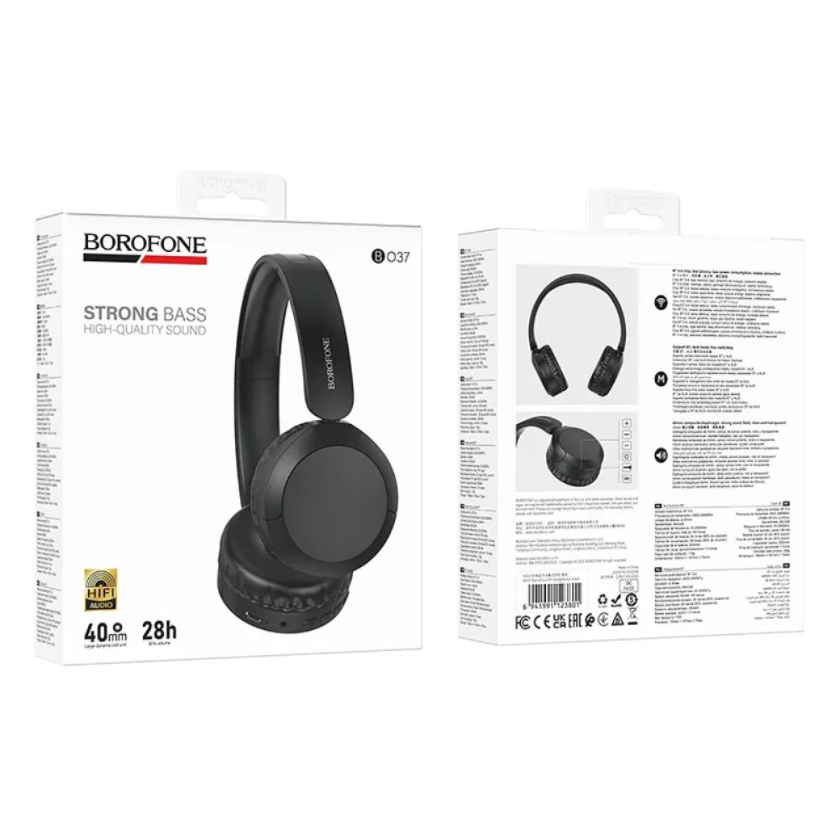 Borofone BO37 Aύρματα Bluetooth On Ear Ακουστικά Black