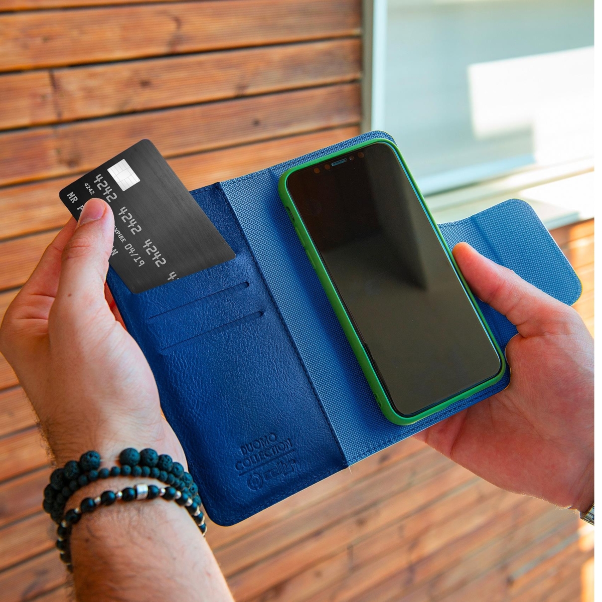 Celly Θήκη Wallet Duomo με Μαγνήτη για Smartphone έως 5.8" Μπλε DUOMOXLBL - Image 2