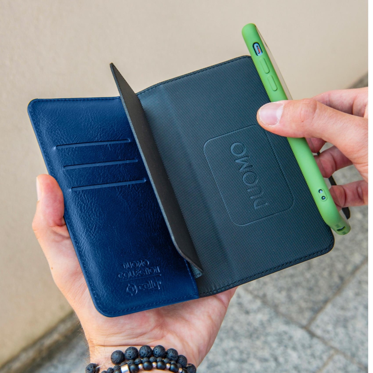 Celly Θήκη Wallet Duomo με Μαγνήτη για Smartphone έως 5.8" Μπλε DUOMOXLBL - Image 3