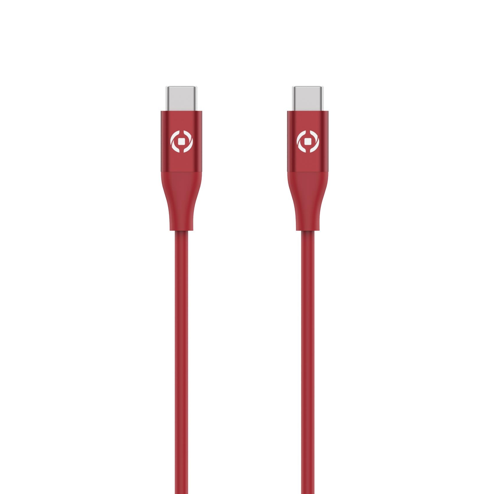 Celly Καλώδιο Φόρτισης Type-C σε Type-C 60w 1.5m Κόκκινο USBCUSBCCOLRD