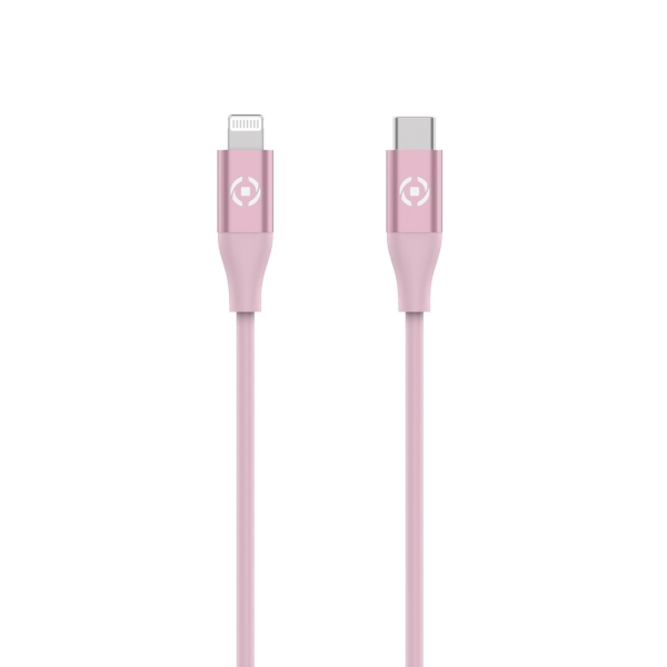 Celly Καλώδιο Φόρτισης Type-C σε Lightning 60w 1.5m Ροζ USBCLIGHTCOLPK