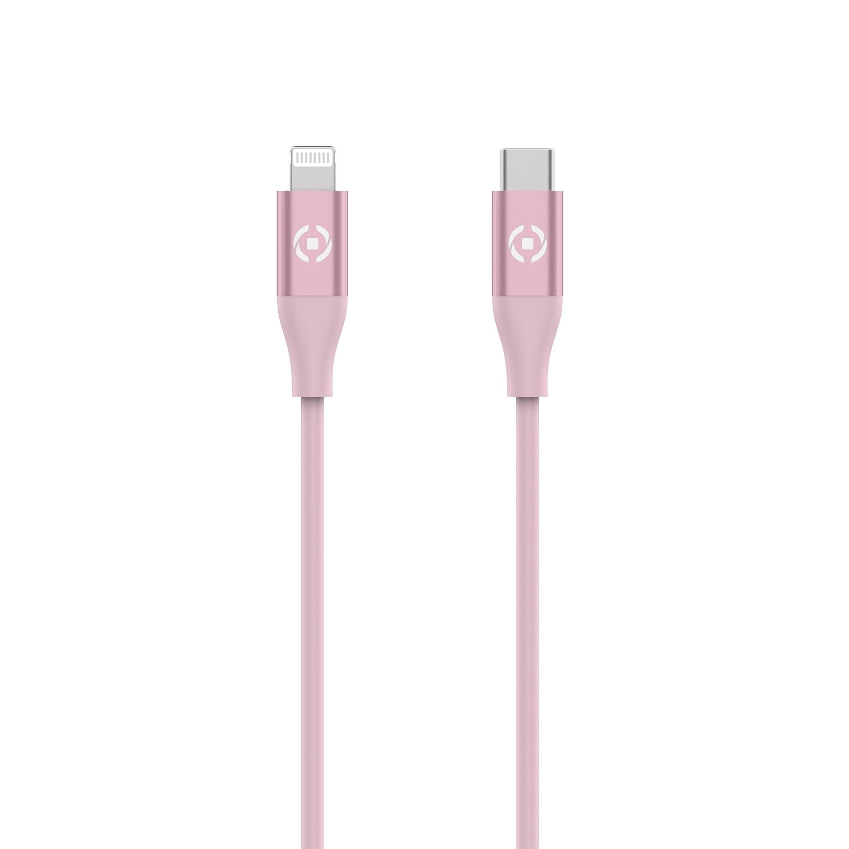 Celly Καλώδιο Φόρτισης Type-C σε Lightning 60w 1.5m Ροζ USBCLIGHTCOLPK