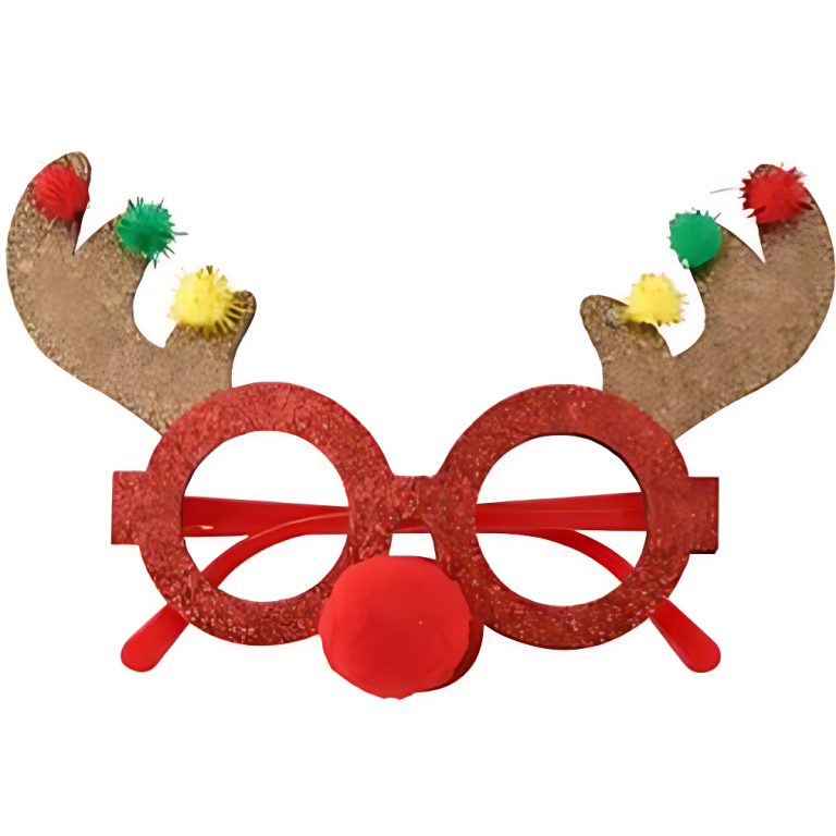 Χριστουγεννιάτικα Γυαλιά με Κόκκινη Μυτούλα & Κέρατα Τάρανδου 86888