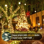 Χριστουγεννιάτικα Λαμπάκια 500 LED 50m με Τηλεχειριστήριο Θερμό Λευκό