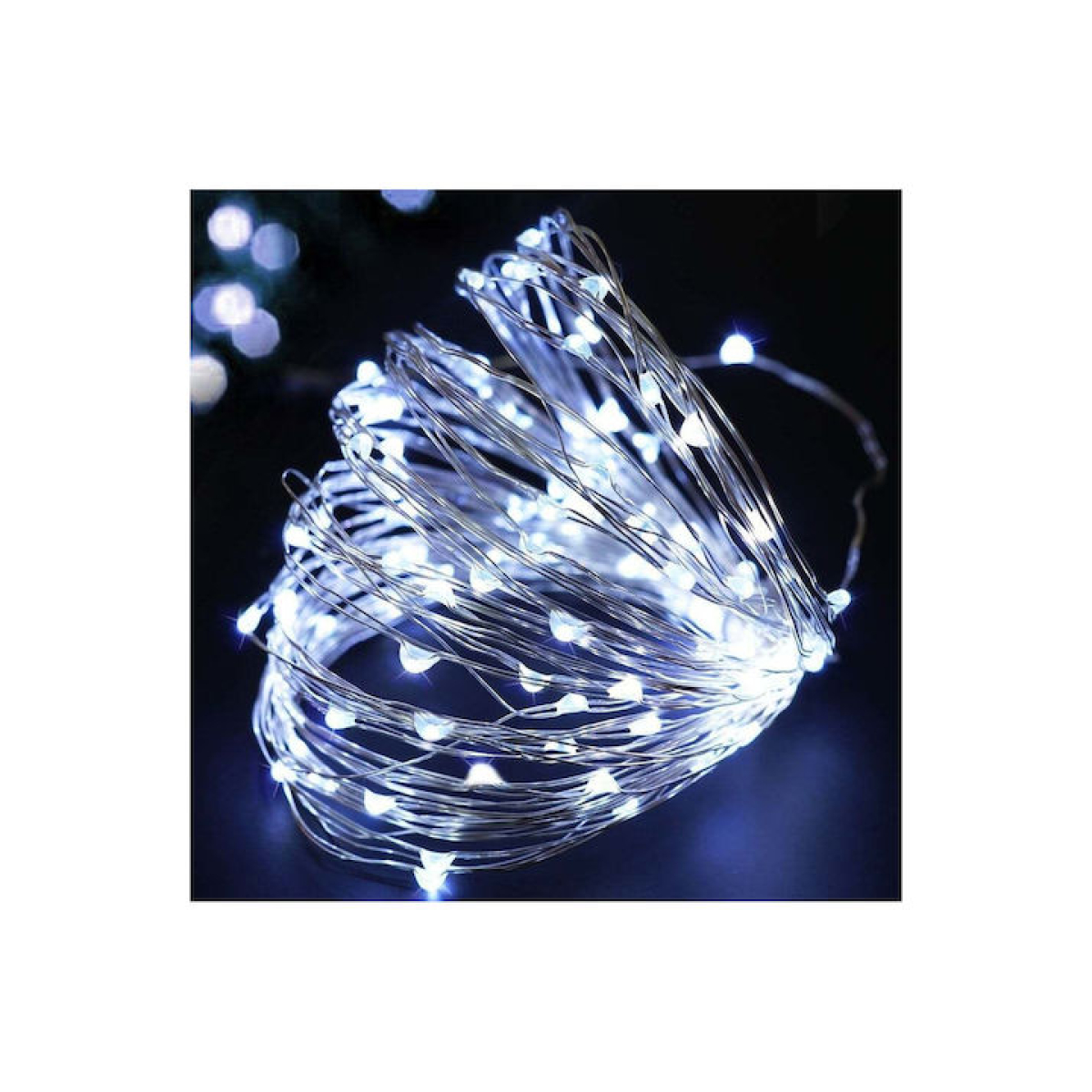 Χριστουγεννιάτικα Λαμπάκια 50LED 5m Λευκού Ψυχρού Φωτισμού 299065 - Image 2
