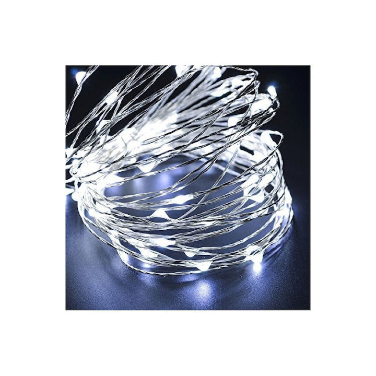 Χριστουγεννιάτικα Λαμπάκια 50LED 5m Λευκού Ψυχρού Φωτισμού 299065 - Image 3