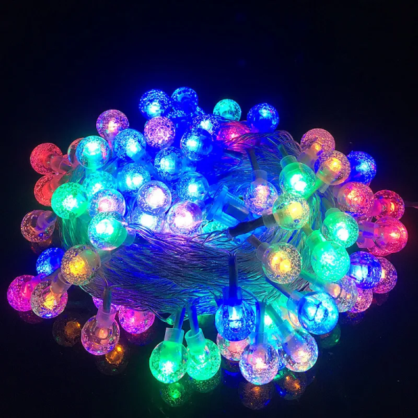 Χριστουγεννιάτικα Λαμπάκια σε Σειρά 50 LED 10m RGΒ Πολύχρωμος Φωτισμός