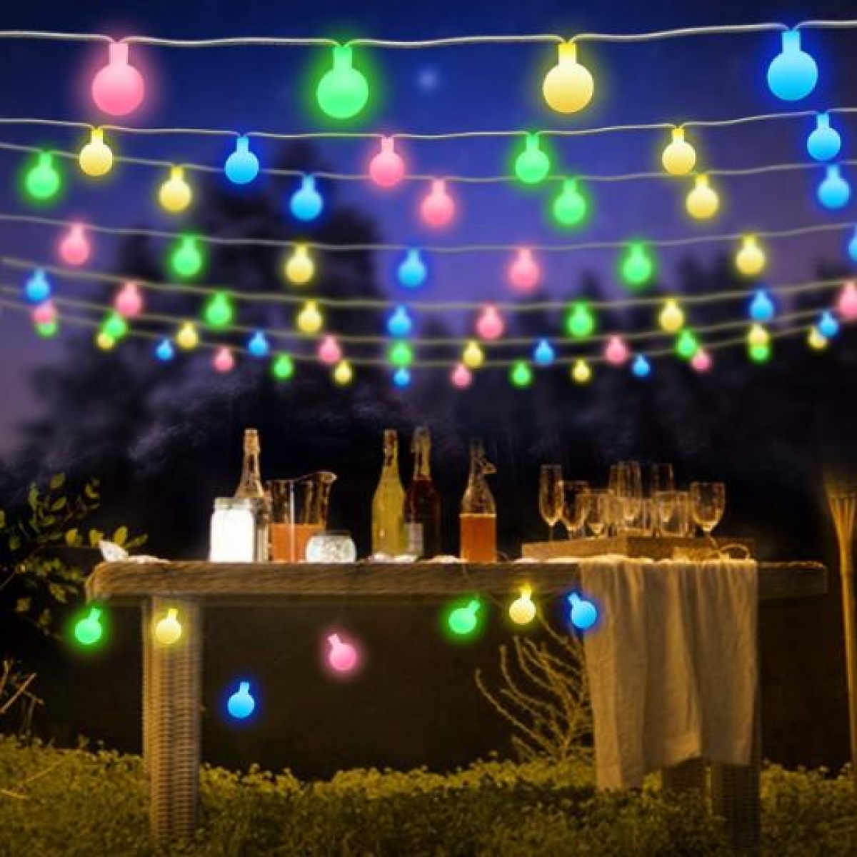 Χριστουγεννιάτικα Λαμπάκια σε Σειρά 50 LED Μπαλάκια Πολύχρωμα 10m