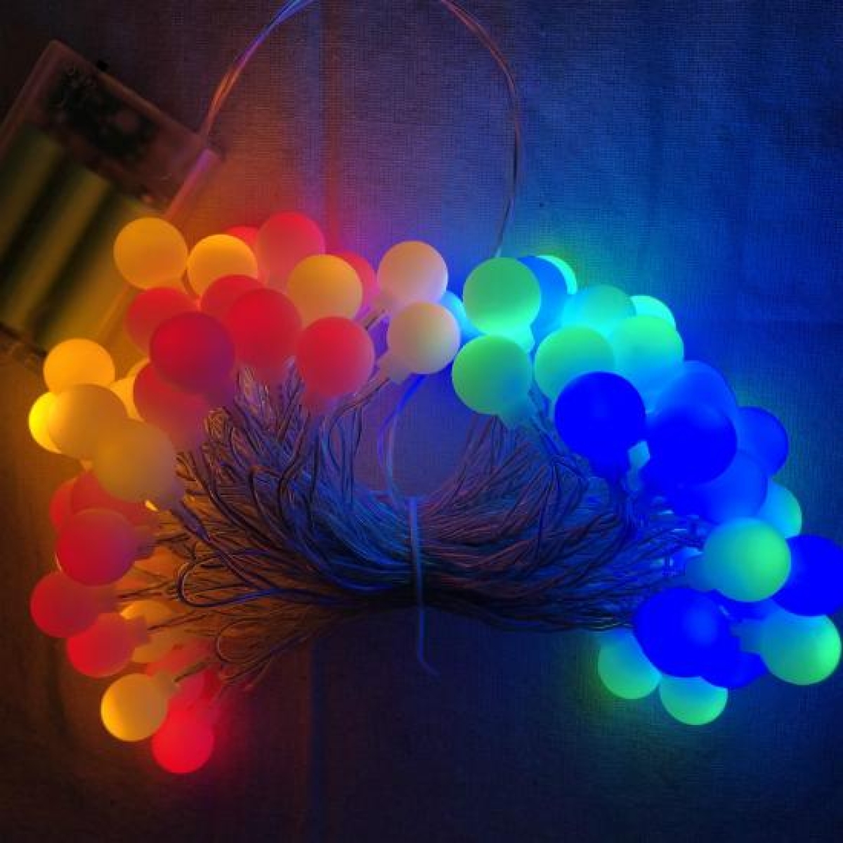 Χριστουγεννιάτικα Λαμπάκια σε Σειρά 50 LED Μπαλάκια Πολύχρωμα 10m