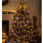 Χριστουγεννιάτικες Μπάλες 4cm 24τμχ Μωβ SDS-23487 - Image 3