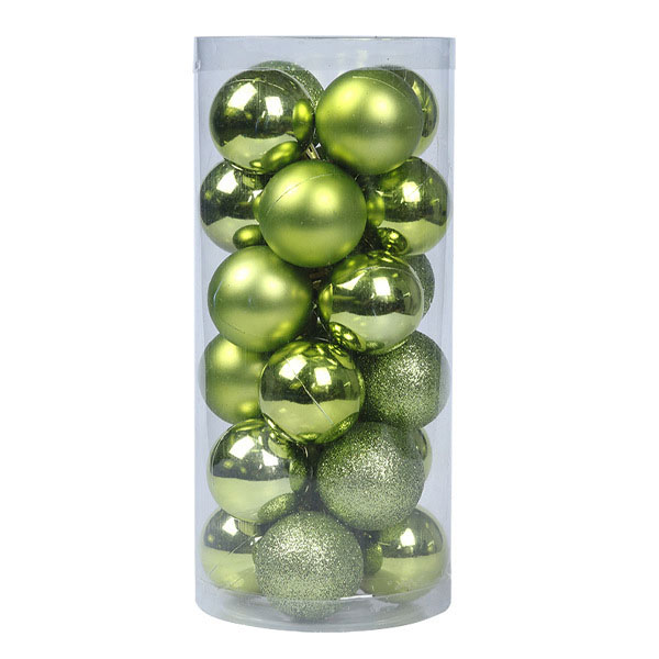 Χριστουγεννιάτικες Μπάλες 8cm 24τμχ Πράσινο SDS-23500